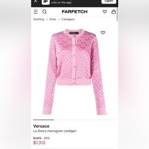 COPY - Versace La Greca Pink Cardigan